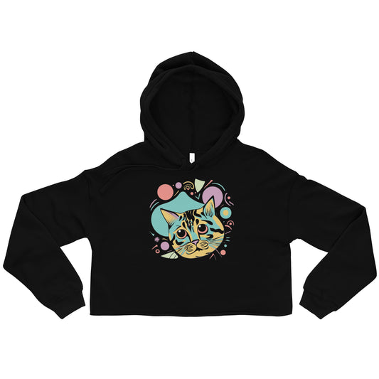 Meow Face Crop Hoodie